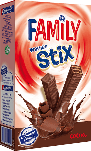 КАРМЕЛА ШОКОЛАДОВА ВАФЛА FAMILY STICK 155 ГР. КАКАО